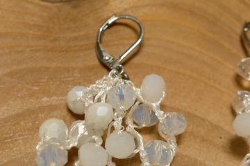 HAND MADE вечерние серьги с ручной вышивкой