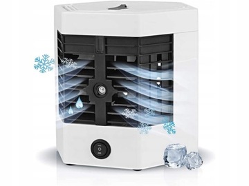 MAŁY PRZENOŚNY KLIMATYZER USB NA WODĘ 3W1 KLIMATOR DO DOMU WENTYLATOR