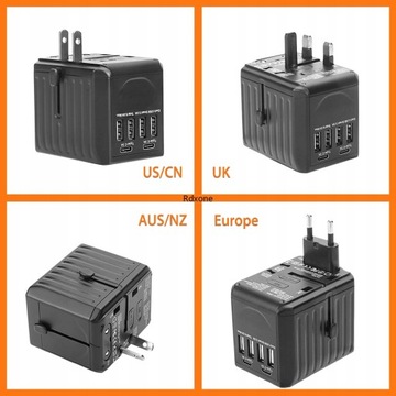 Międzynarodowy uniwersalny adapter podróżny USB