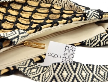 NOBO BEACH BAG 0410, плетеная корзина бежевого цвета