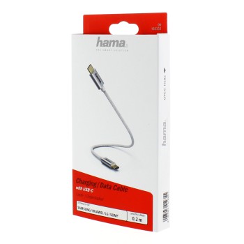 КАБЕЛЬ ЗАРЯДКИ/ПЕРЕДАЧИ USB-C - USB-C 0,2 м HAMA