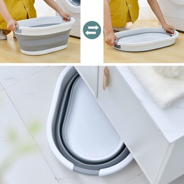 Миска AIDA складная овальная, бело-серая см, 25л