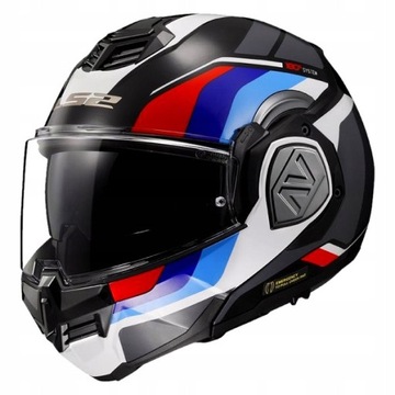 KASK MOTOCYKLOWY SZCZĘKOWY LS2 ADVANT FF906 SPORT BLACK BLUE RED ROZM 3XL