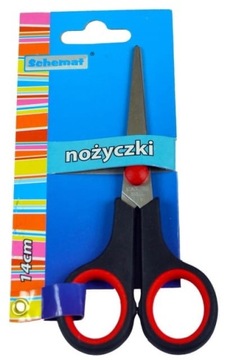 NOŻYCZKI NIERDZEWNE 14 cm SZKOLNE BIUROWE