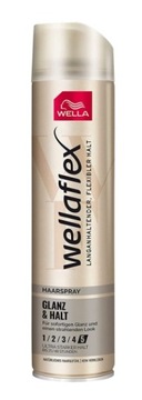 Lakier bardzo mocny Wellaflex Glanz & Halt Połysk i Objętość 250 ml