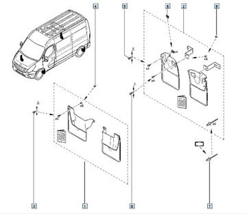 ЗАДНИЕ ПОДКЛОНКИ RENAULT MASTER III КОМПЛЕКТ ОРИГИНАЛ