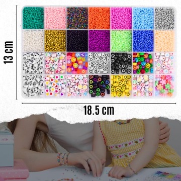 МЕГА XXXL НАБОР БУСИН ДЛЯ ИЗГОТОВЛЕНИЯ БРАСЛЕТОВ ЦВЕТНЫЕ БУКВЫ ПОДАРОК