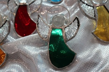 Ангелочки из витражей Тиффани НАБОР из 5 шт. красочный