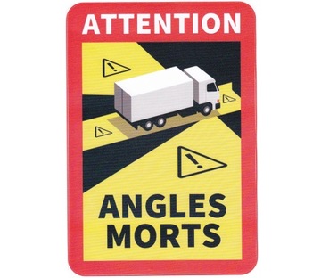 Attention Angles Morts Martwe Strefy Naklejka TIR