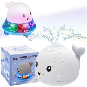 WIELORYBEK FONTANNA DO KĄPIELI ŚWIECĄCY ZABAWKA DO WANNY BIAŁY WOOPIE