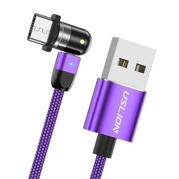 USB-кабель для зарядки 2x540 360 180 Фиолетовый 2 м Тип C 4 шт.