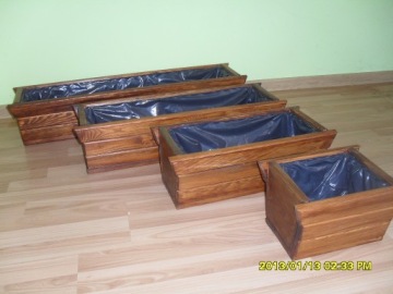 Деревянные балконные ящики 48х22х17,5