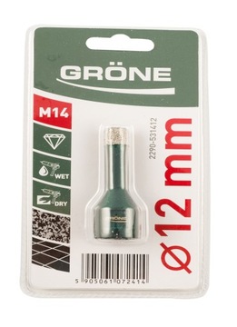 Koronka diamentowa otwornica Grone 12mm M14 gres