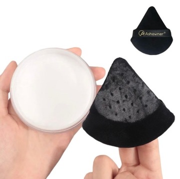 ШАЙБА ДЛЯ ПОРОШКИ ДЛЯ МАКИЯЖА, ТРЕУГОЛЬНАЯ, МЯГКАЯ ДЛЯ НАНЕСЕНИЯ ПОРОШКИ