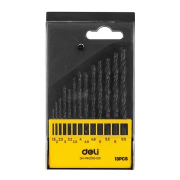 ZESTAW WYTRZYMAŁYCH WIERTEŁ HSS DO WIERCENIA METALU DELI TOOLS 1,5/6,5 MM