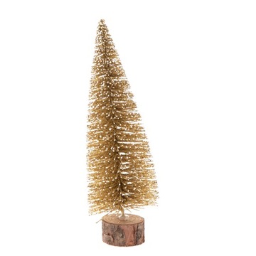 Figurka złota choinka na drewienku 18cm prezent