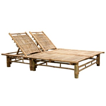 PODWÓJNY LEŻAK PLAŻOWY OGRODOWY TARASOWY BAMBUSOWY