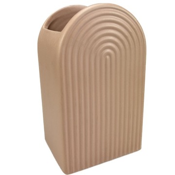 WAZON RYFLOWANY ŁUK CERAMICZNY MINIMALIZM RÓŻOWY