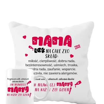 PREZENT DZIEŃ MATKI MAMY zestaw poduszka + kubek