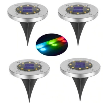 LAMPKI SOLARNE LED OGRODOWE GRUNTOWE wbijane 4 sztuki Zestaw