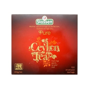 HERBATA STASSEN CZARNA CEJLOŃSKA PURE CEYLON TEA - 100 TOREBEK