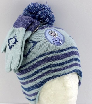 Zestaw zimowy dziecięcy Czapka i rękawiczki DISNEY Frozen Kraina Lodu 47-53