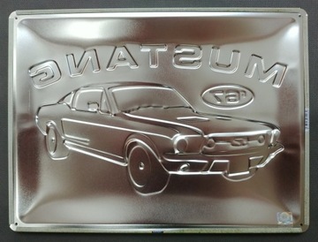 Вывеска FORD MUSTANG GT '67, жесть, 40x60