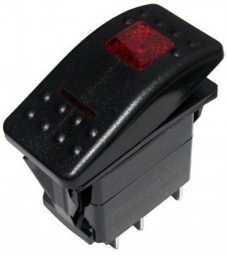 Переключатель Carling ON-OFF 2-poz 5-pin красный, SW-CSW-8-RED