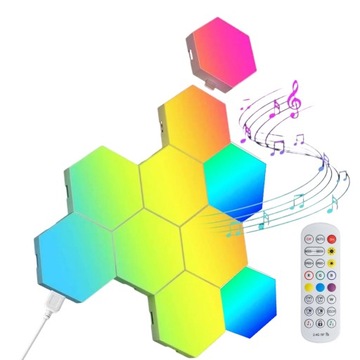 LAMPA HEXAGON PLASTER MIODU INTELIGENTNY LAMPKA KINKIETY DOMU PILOT NA APP