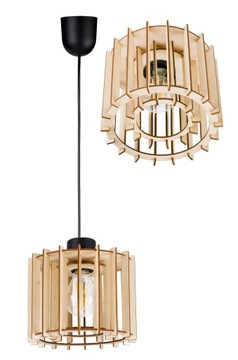 LAMPA WISZĄCA zwis żyrandol sufitowa LOFT Drewno 1