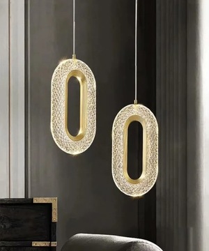 LAMPA SUFITOWA WISZĄCA RING ELEGANCKA KRYSZTAŁOWA ZŁOTO GLAMOUR TOOLIGHT