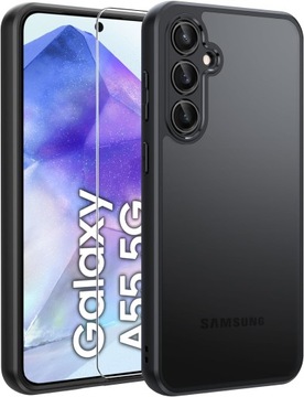 Etui WZMACNIANE MATOWE 360° Matt CASE do SAMSUNG GALAXY A55 5G + SZKŁO 9H