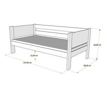 Кровать Молодёжная WRÓBEL-F1 190x90 Детская
