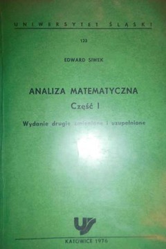 Analiza matematyczna cz I - Siwek