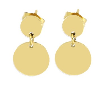 ЗОЛОТЫЕ СЕРЬГИ, ХИРУРГИЧЕСКАЯ СТАЛЬ, ДВОЙНЫЕ ПЛАСТИНЫ, 316 Л.