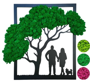 DRZEWO z mchem chrobotkiem z rodziną RODZINA 40cm mech chrobotek PROJEKT