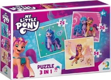 Puzzle Edukacyjne 3 w 1 My Little Pony Sunny i Izzy DoDo