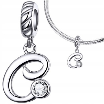 CHARMS LITERKA C srebro 925 koralik zawieszka S925
