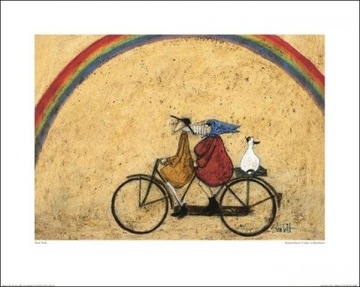 Sam Toft Para na rowerze, Tęcza - plakat premium