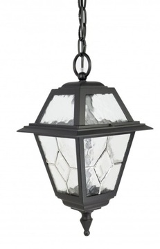 Lampa WISZĄCA sufitowa czarna OGRODOWA Witraż retro oświetlenie na łańcuchu