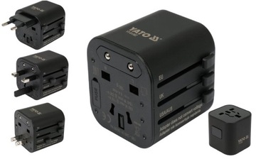 ADAPTER PODRÓŻNY PRZEJŚCIÓWKA USA UK CHINA EU PL 110-230V YT-81302
