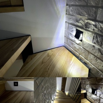 Лестничное освещение Лестничный светильник Черный 2xSensor 230В Q6 Набор из 8 шт.