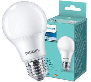 PHILIPS Żarówka LED E27 10W = 75W 4000K NEUTRALNA BIAŁA 1055lm A60