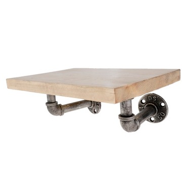 Industrial Pipe Bracket Wall Mounted Wood Color