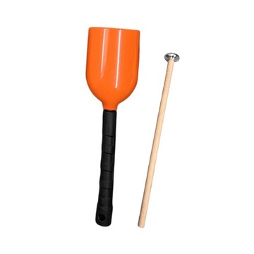 Cowbell z rączką Wygodny uchwyt z pałką perkusyjną i młotkiem Żółty L