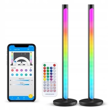2X LAMPA STOJĄCA NAROŻNA PODŁOGOWA RGB LED Z PILOT