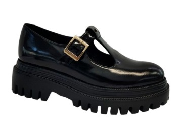 Półbuty Karino 4779 R.37 Skóra Czarny Lakier