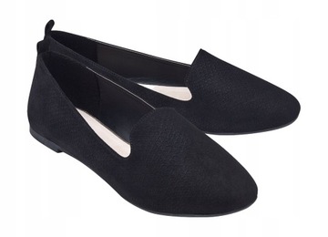BUTY DAMSKIE mokasyny lordy CZARNE *38