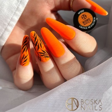 Лак для ногтей Boska Nails Hybrid 300 Orange Revolution оранжевый 6м