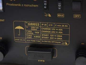 Выпрямитель с дистанционным управлением 12/24 В 200 А G80022